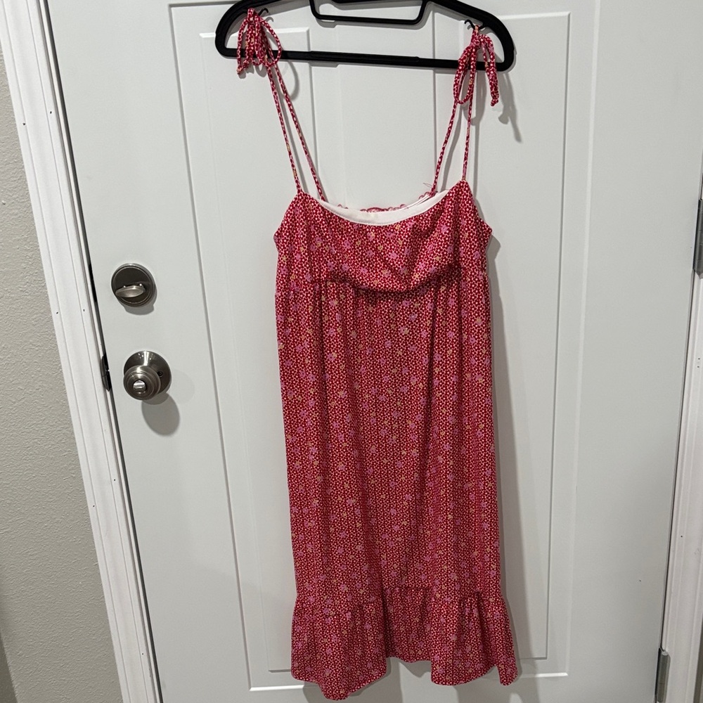 Mossimo Supply Co. Red and White Smocked Dress